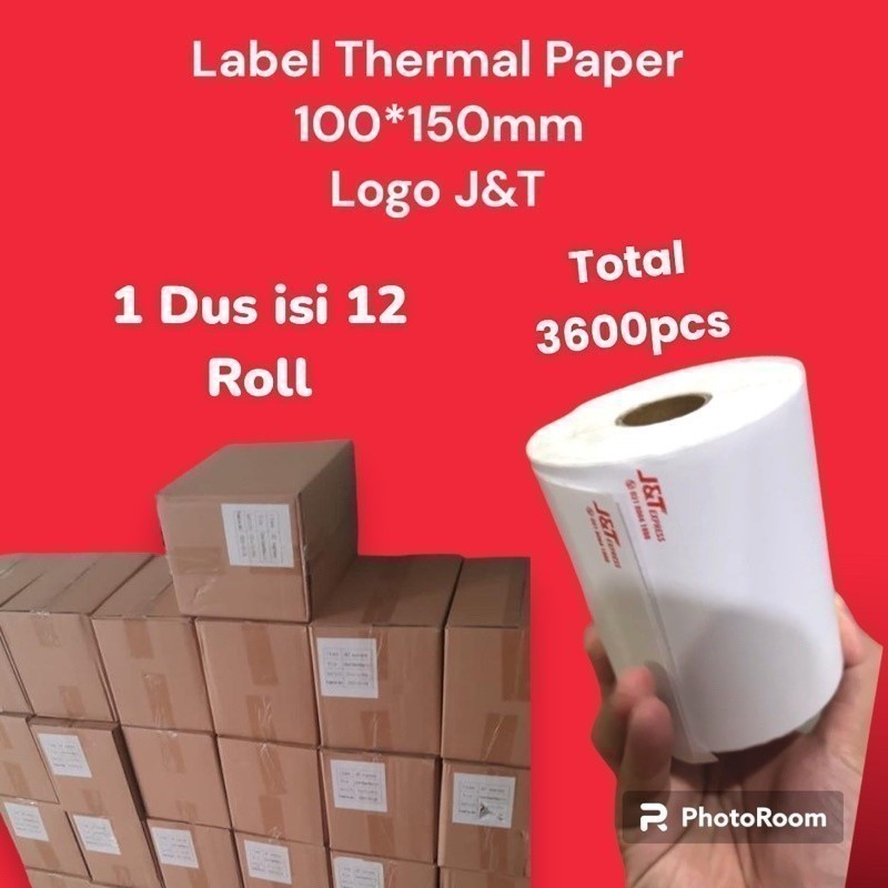 

Sy Kertas Thermal 150x100mm LABEL BARCODE JNT 1 DUS Isi 12 Roll resi stiker label READY STOK