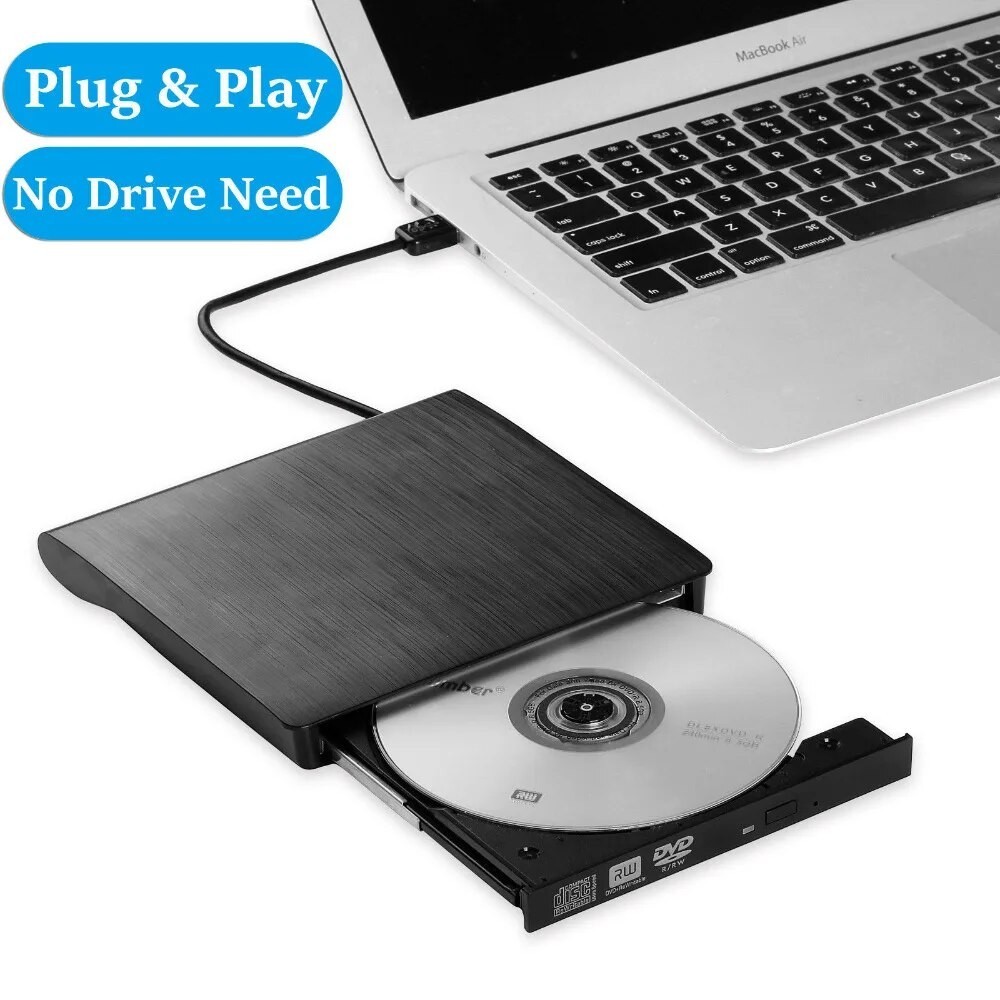 External USB 3.0 High Speed DL DVD RW Burner CD Writer Slim Portable Optical Drive for Asus Samsung 