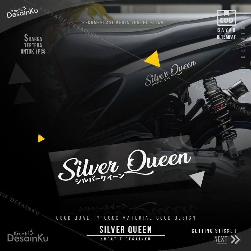 Cutting Stiker Silver Queen Variasi Motor Mobil Sticker Veriasi Aksesoris Timbul Keren Kata Kata Das