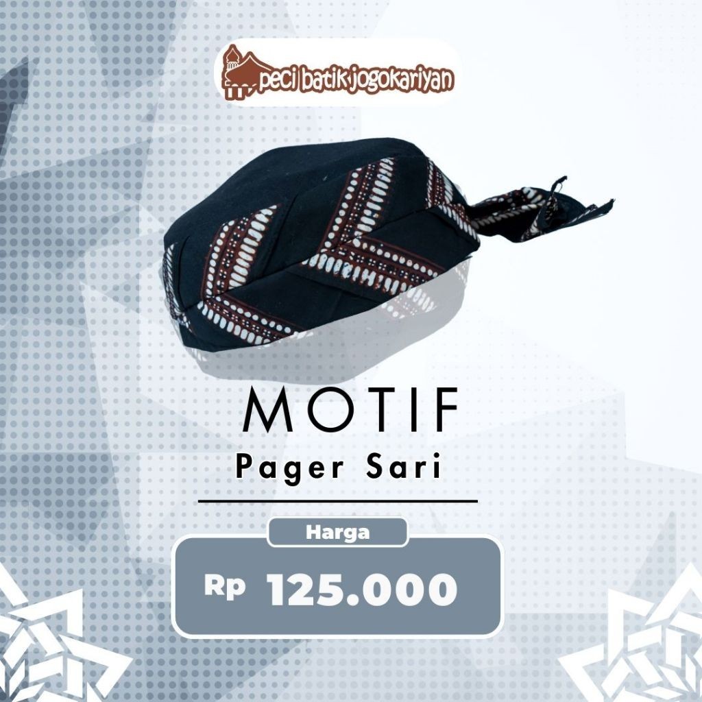 Peci Batik Jogokariyan Motif Pager Sari Original