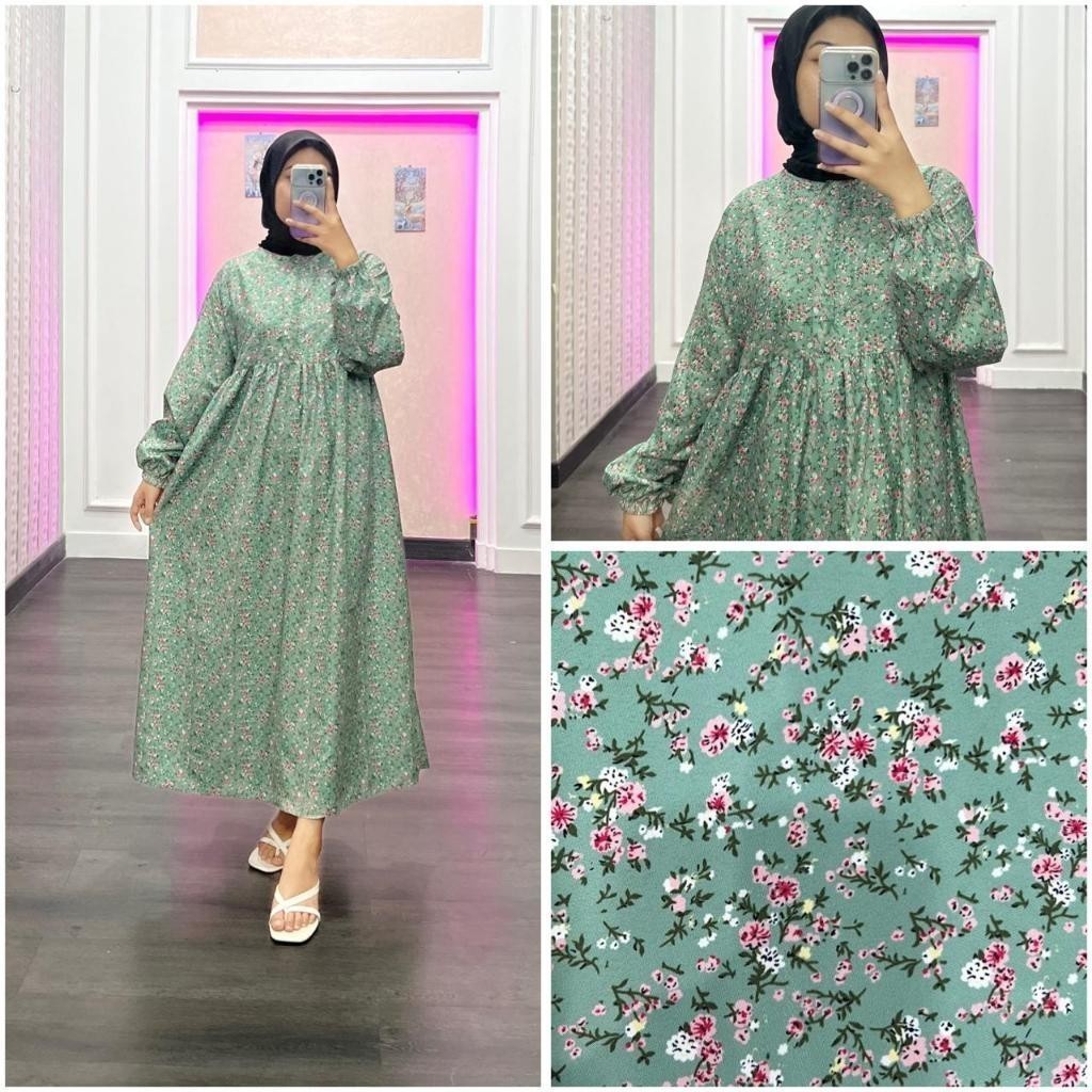 VEXIOS - ZRD OOTD WANITA FAFA / ARSY MIDI DRESS / LongDress Wanita Motif / Fashion Casual Remaja Wan