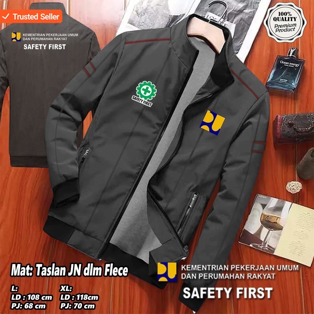 JAKET PRIA TERBARU PUPR BISA CUSTOM SABLON / JAKET PUPR PARASUT / JAKET PUPR BOLAK BALIK