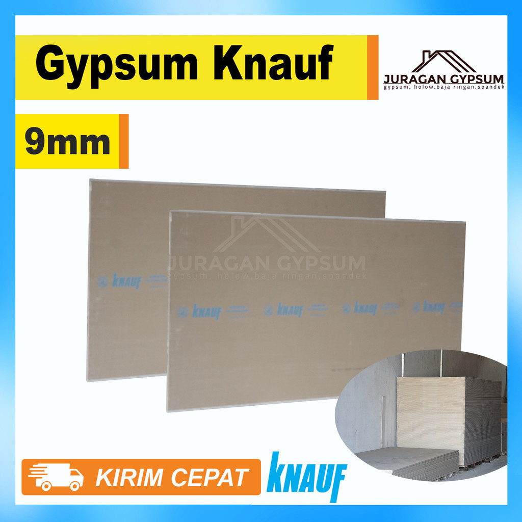 Gypsum Knauf 9mm / Gipsum Knauf 9 mm / Papan Knauf Standardshied 9mm