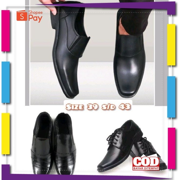 UKURAN SIZE 37 38 39 40 41 42 43 44 45 / Sepatu pantofel pria sepatu pantovel hitam sepatu kerja kan