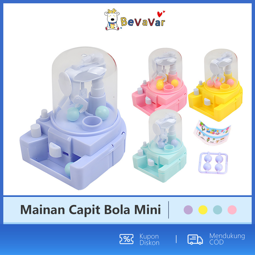 BEVAVAR Mainan Capit Bola Mini Claw Machine Mainan Mesin Capit Boneka Mini
