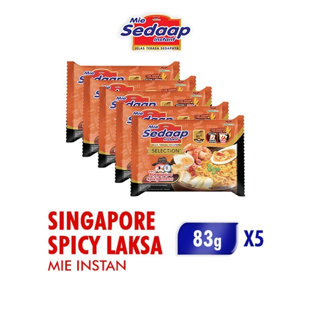 Foto Sedaap Mie Instan Singapore Spicy Laksa Bag 83 gr x5