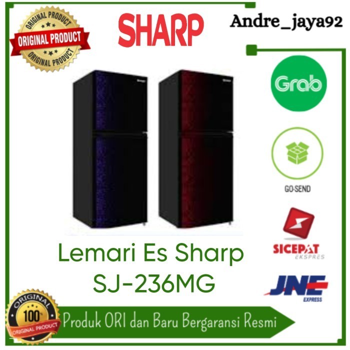 Lemari Es Sharp 2 pintu SJ-236-MG-GB/SJ236MG