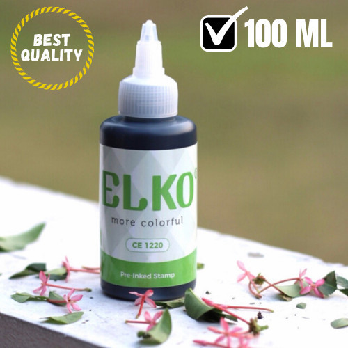 

[Promo] Tinta Stempel Flash Warna Hijau Muda Waterproof ELKO 100 ML