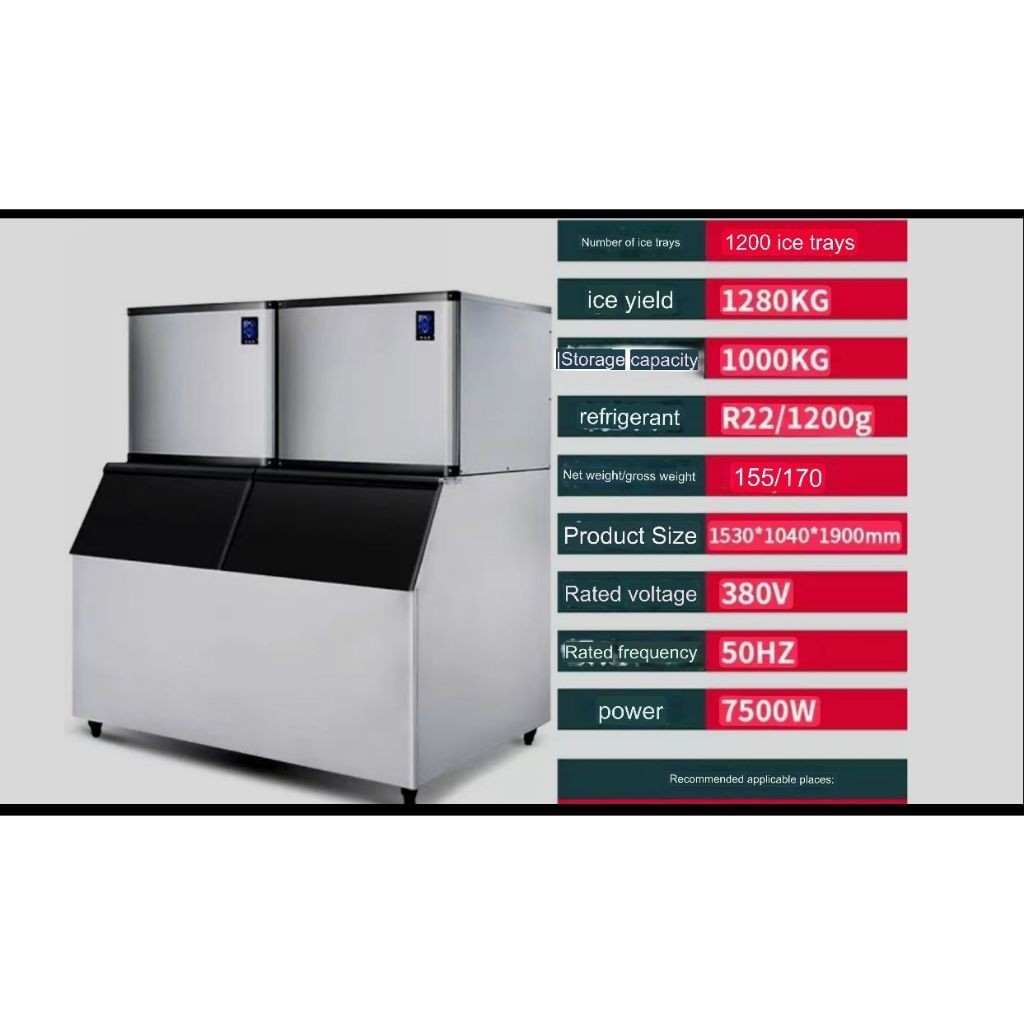 MESIN ES BATU ICE CUBE MAKER 1000KG 1 TON PERHARI MESIN ICE CUBE MESIN ES BATU CAFE RETAURANT HOTEL