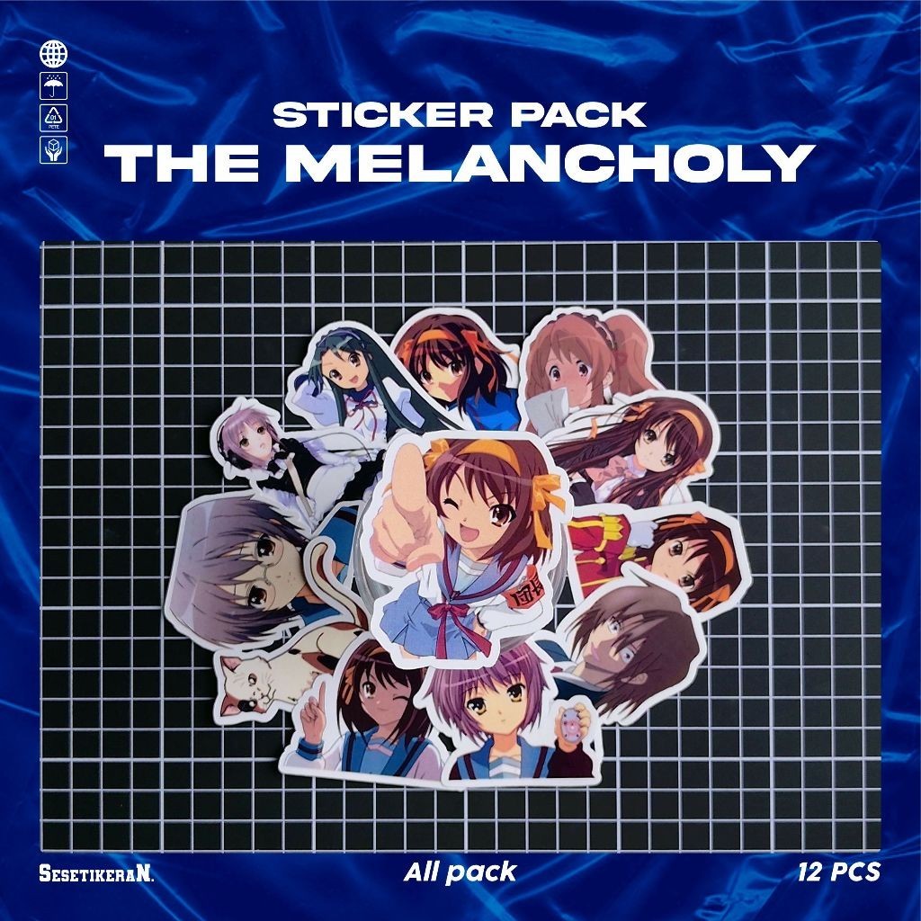 

COD✨ Sesetikeran Pack Anime The Melancholy Of Hharuhi Suzumiya Lucu Sticker Cute Keren Untuk Koper Laptop Skateboard
