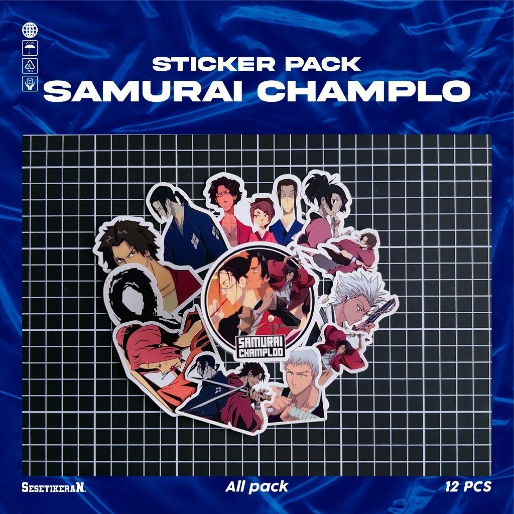 

COD✨ Sesetikeran Pack Anime Samurai Champloo Lucu Sticker Cute Keren Untuk Koper Laptop Skateboard