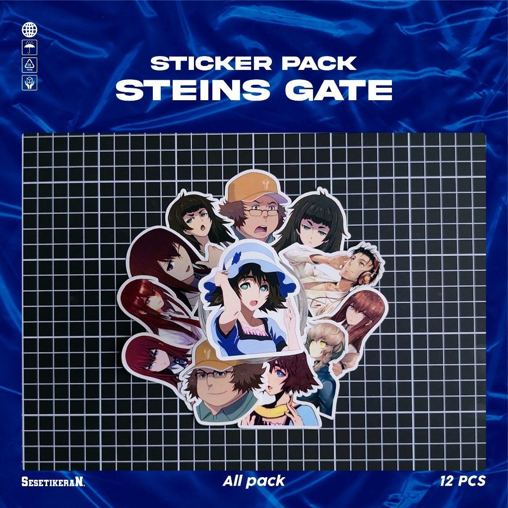 

COD✨ Sesetikeran Pack Anime Steins; Gate Lucu Sticker Cute Keren Untuk Koper Laptop Skateboard