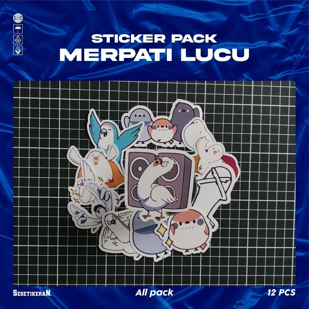 

COD✨ Sesetikeran Stiker Pack Merpati Lucu Untuk Koper Laptop Skateboard