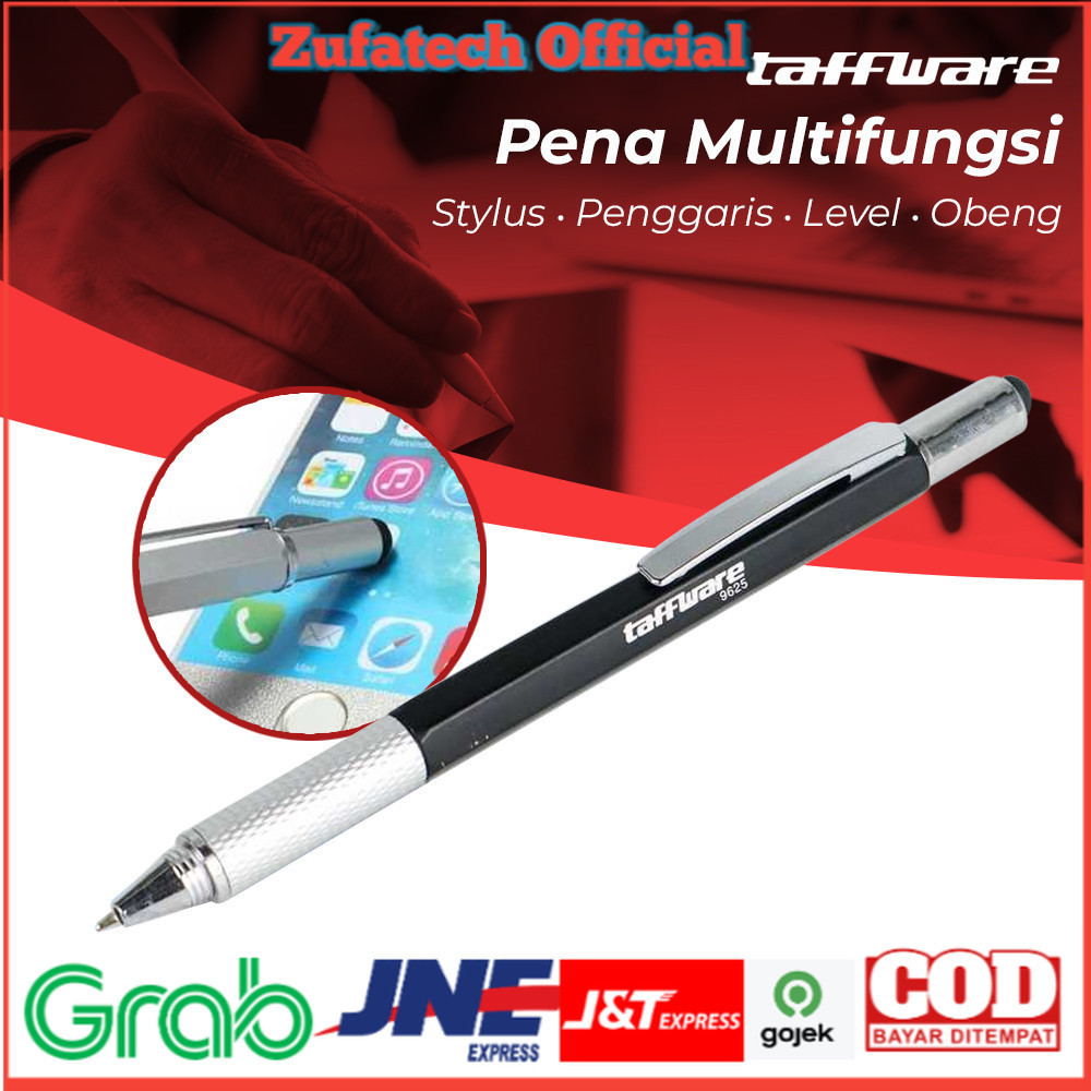 

Taffware Pena Multifungsi Plastik Stylus Penggaris Waterpass Obeng - OMOT35BK