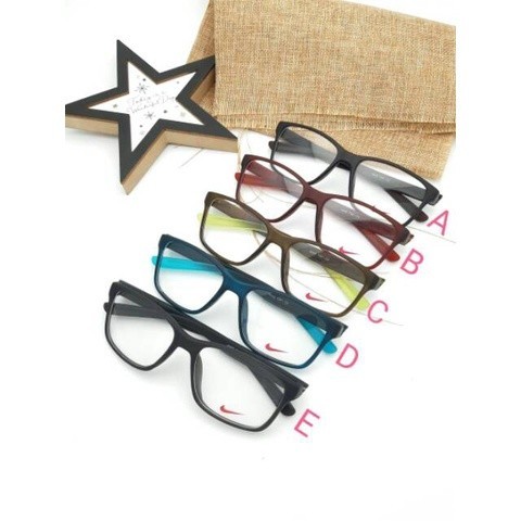 Kacamata Pria wanita NIKE 7091 lensa anti radias photocromic minus silinder bluechromic frame kotak 