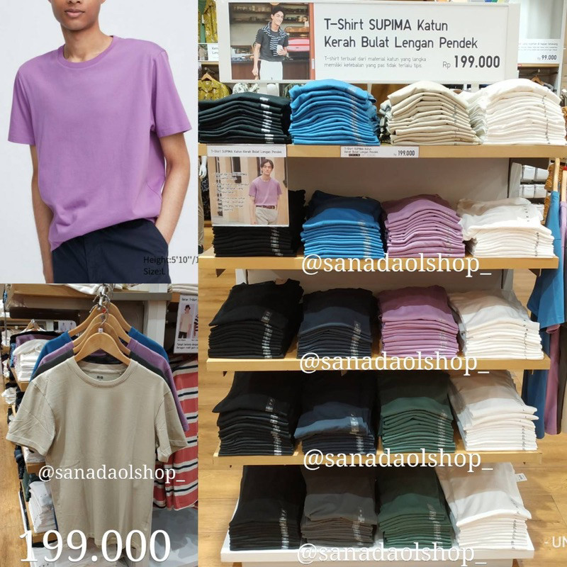 BIGSALE Kaos UNIQLO Man Tshirt Supima Cotton / Kaos UNIQLO Cowok