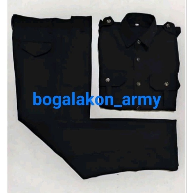 Stelan Seragam Safari hitam Security Satpam/ Baju Driver /Seragam Paspampres/bahan premium