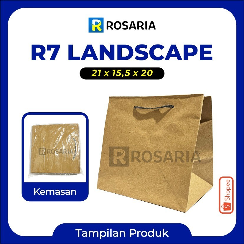 

TAS KERTAS R7 LANDSCAPE 21 x 15,5 x 20 COKLAT PaperBag Polos Kraft Souvenir Hajatan Kado Hampers Lusinan