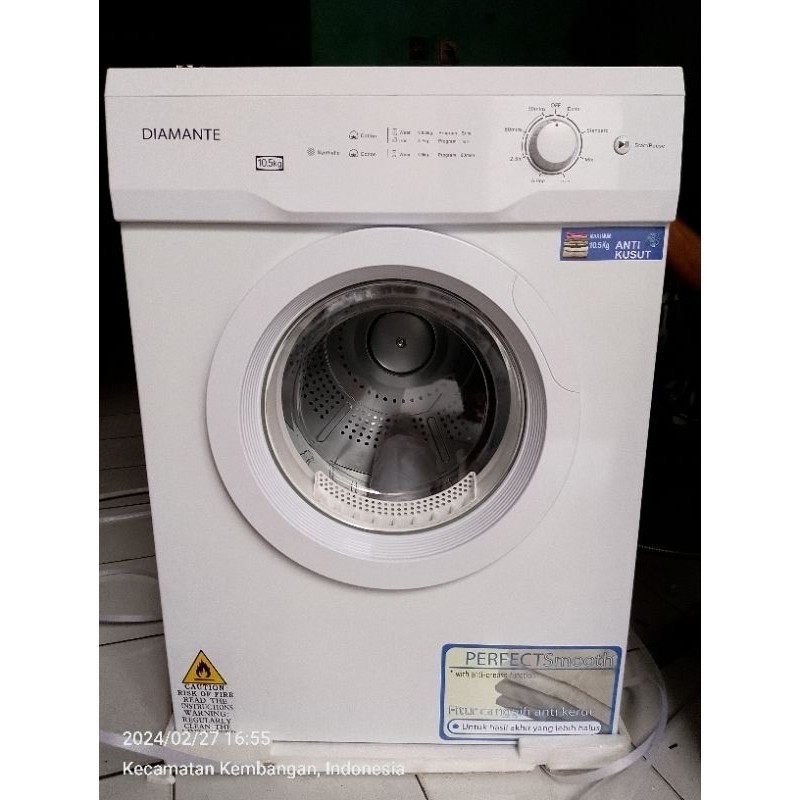 Dryer Diamante 10.5 Kg Pengering Pakaian Konversi