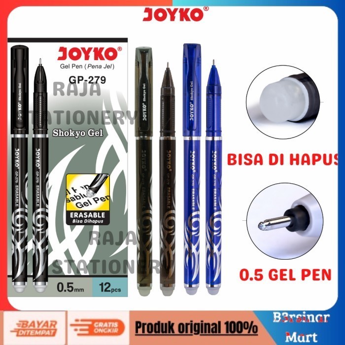 

[COD] DISKON JOYKO ERASABLE GEL PEN HITAM BIRU PULPEN BISA DIHAPUS GP279 [12PCS] Hitam Berkualitas