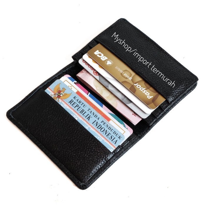 

Terbaru Dompet Kartu Kulit Asli Pria Wanita Card Holder 23 Black