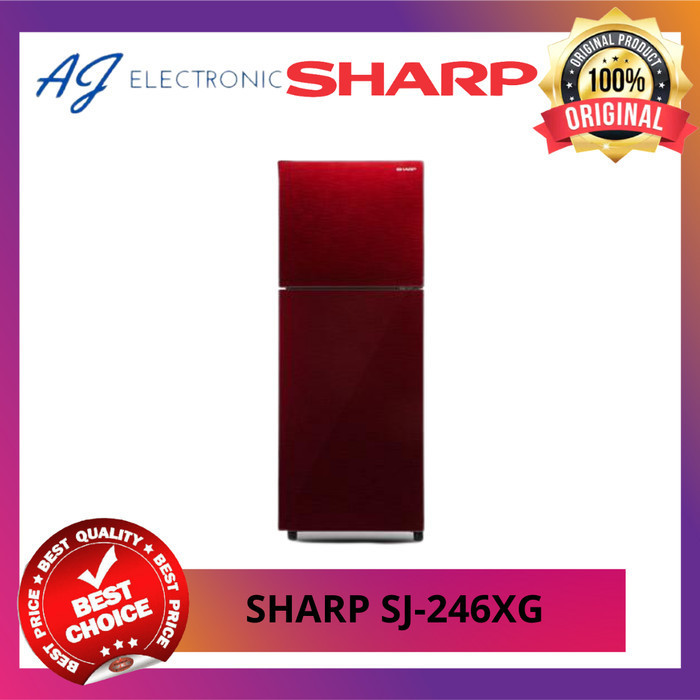 KULKAS SHARP SJ-246-XG/MR / SJ-246XG / SJ 246 XG , 2 PINTU 205 LITER