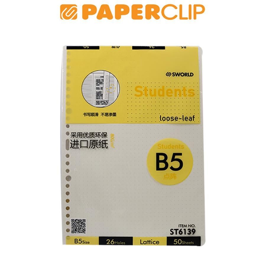 

LOOSE LEAF B5 SWORLD STUDENTS ST6139 26H 50P DOT GRID