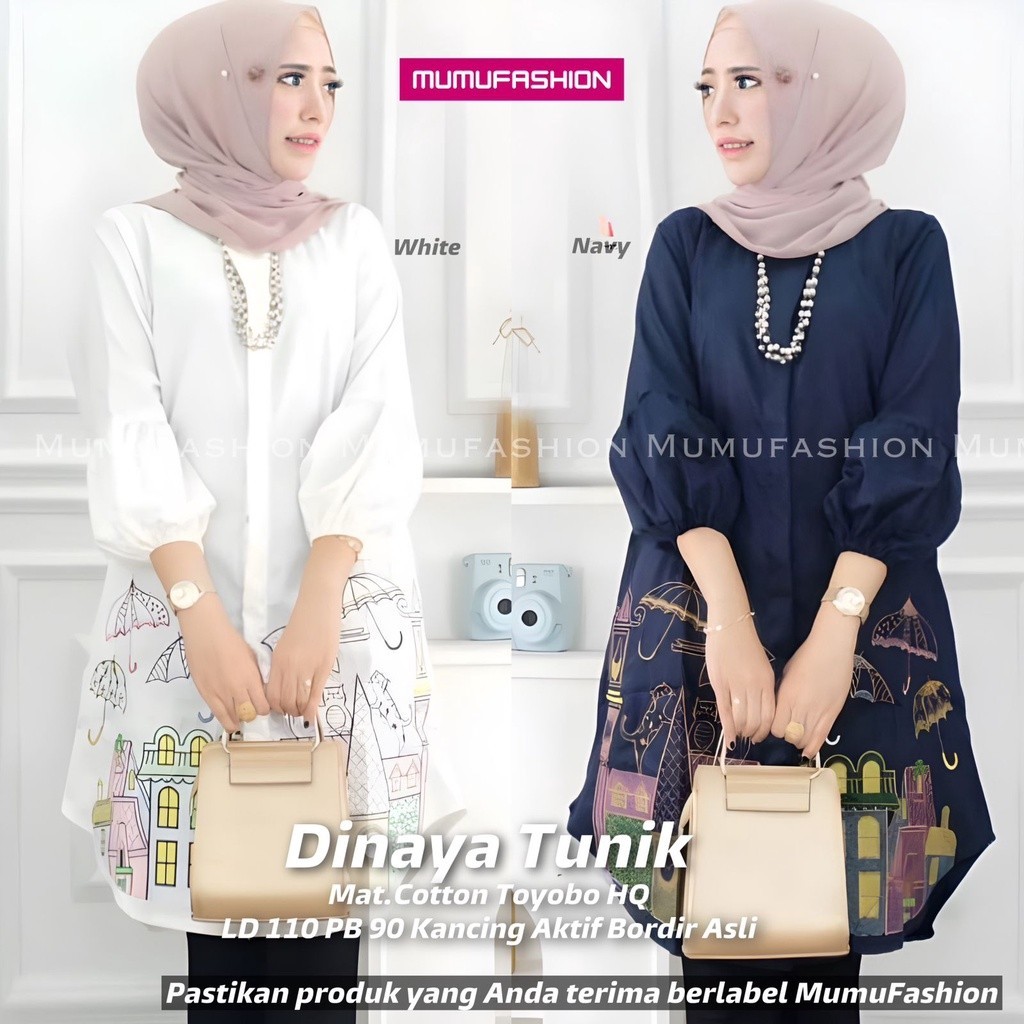 MUFASH - Atasan Wanita Bordir Dinar Tunik / Dinaya tunik by Mumu Fashion