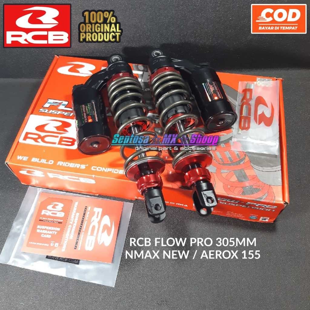 SHOCK TABUNG / SHOCKBREAKER BELAKANG RCB FLOW PRO 330MM AEROX155 | NMAX NEW ORIGINAL