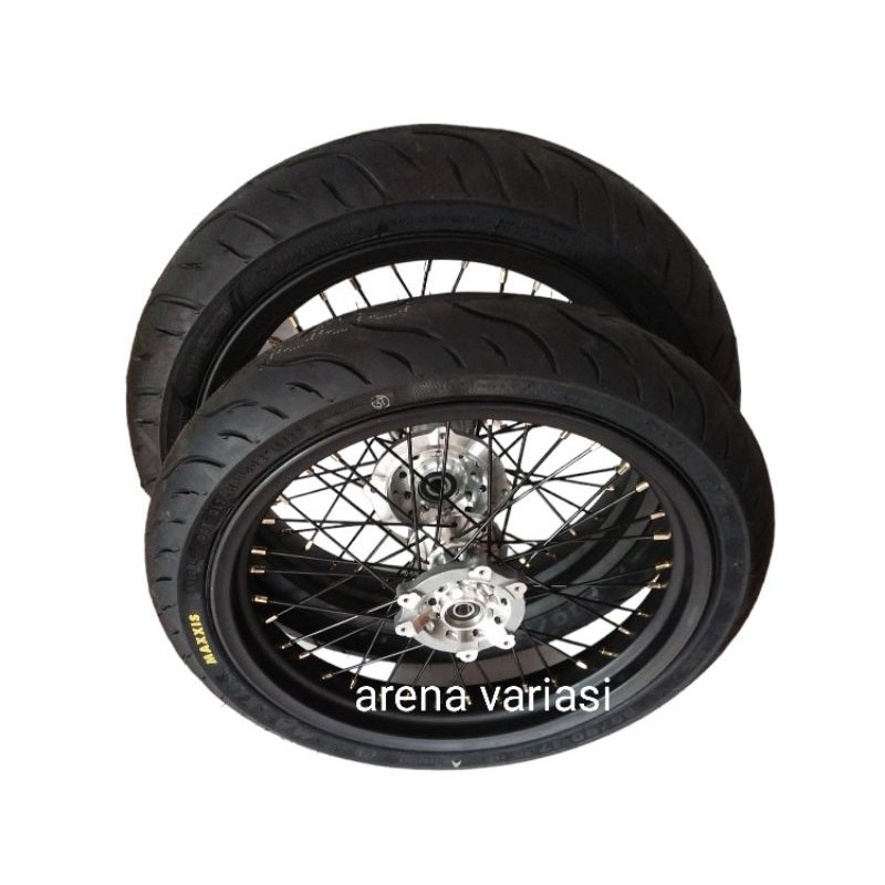 velg paketan sepaket velg jari jari crf KLX supermoto tapak lebar ring 17