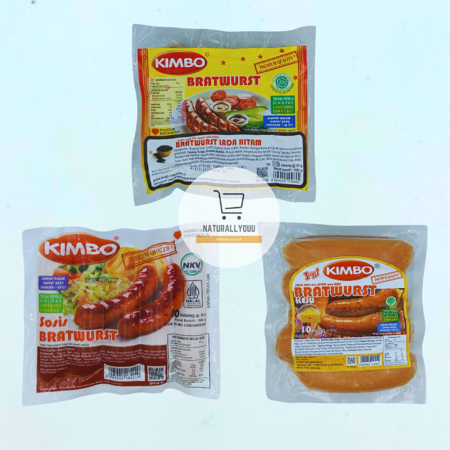 

Kimbo Bratwurst Sausage Original/Keju/Blackpepper Sosis 10pcs/500gr