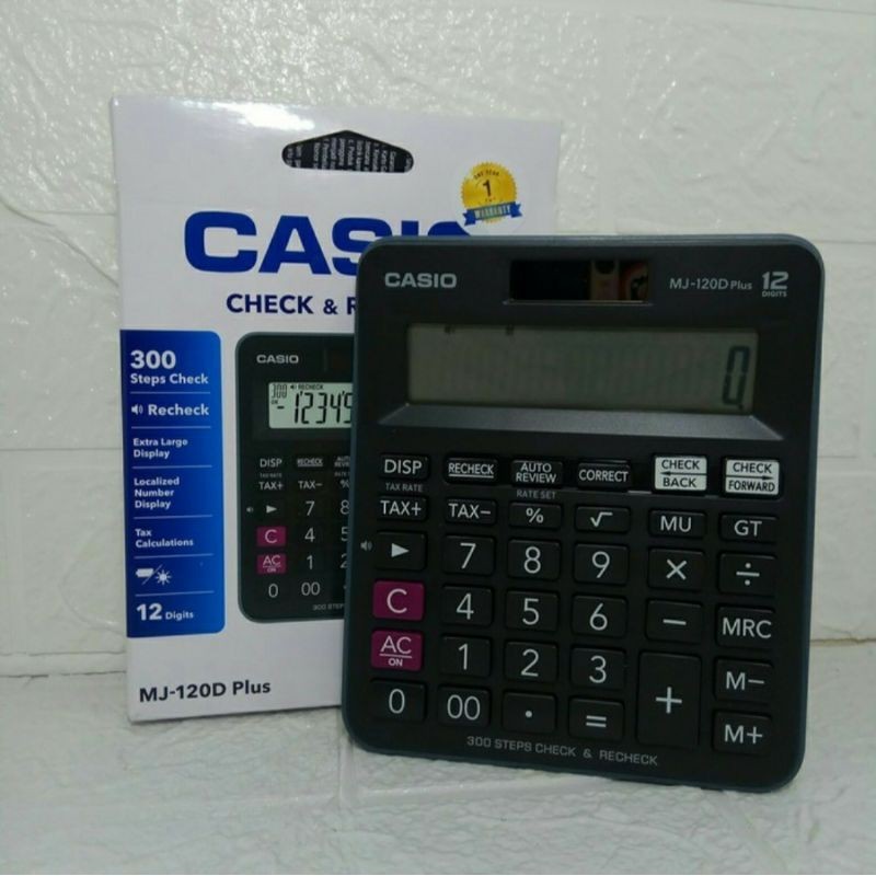 

[PROMO MURAH] KALKULATOR MEJA ORIGINAL CASIO MJ120D PLUS - Check & Correct Calculator Desktop