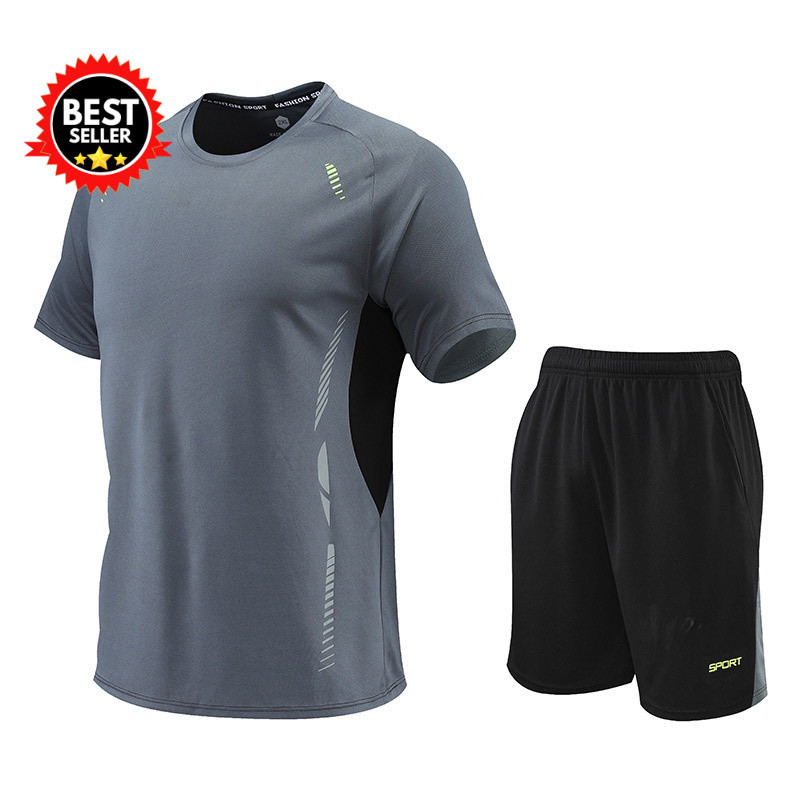 KAMB Set Baju Olahraga Pria Original Lari Badminton Running Jersey Gym