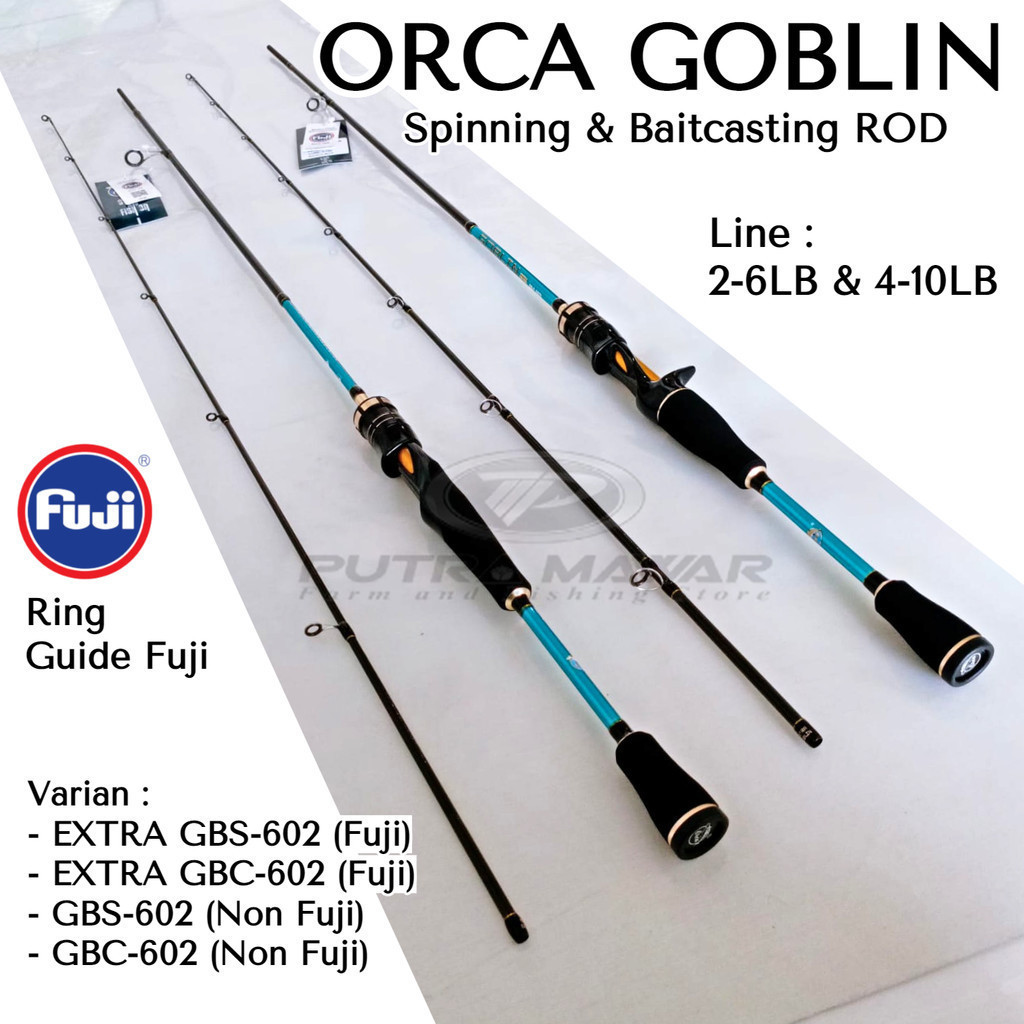 Orca Goblin Extra 602 PE 2-6lb Dan 4-10lb Joran Spinning Baitcasting Ultralight Carbon Hollow Ring G