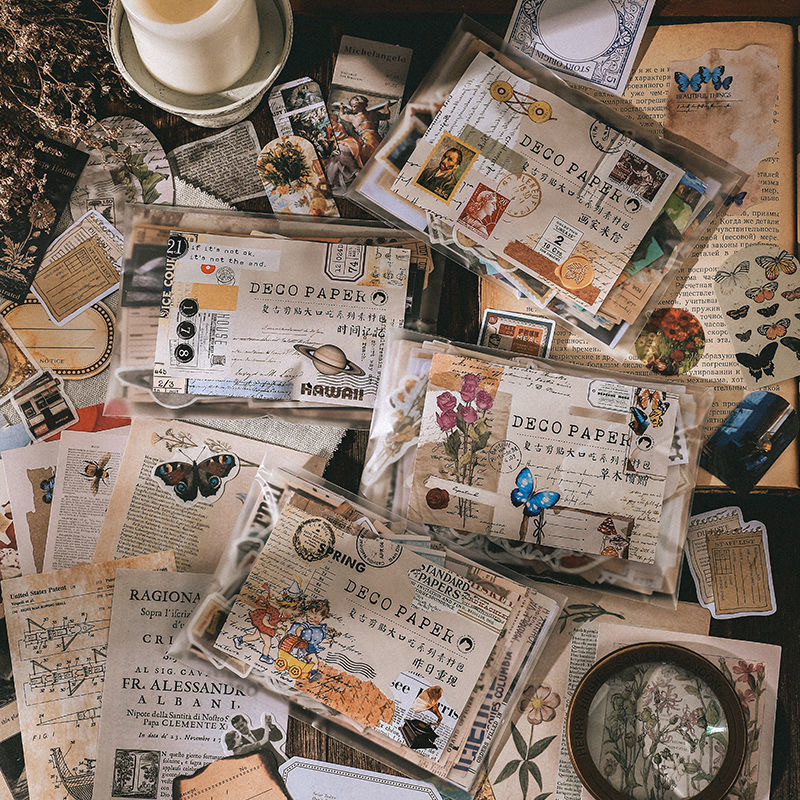 Journal Sticker 200pcs Retro Diy Stickers Deco Aesthetic Scrapbook Jurnal School Supplies Creative S
