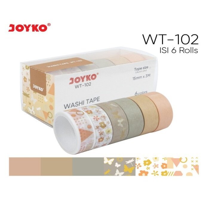 

JOYKO WASHI TAPE LUCU / PITA PEREKAT PASTEL WT-102 SATUAN