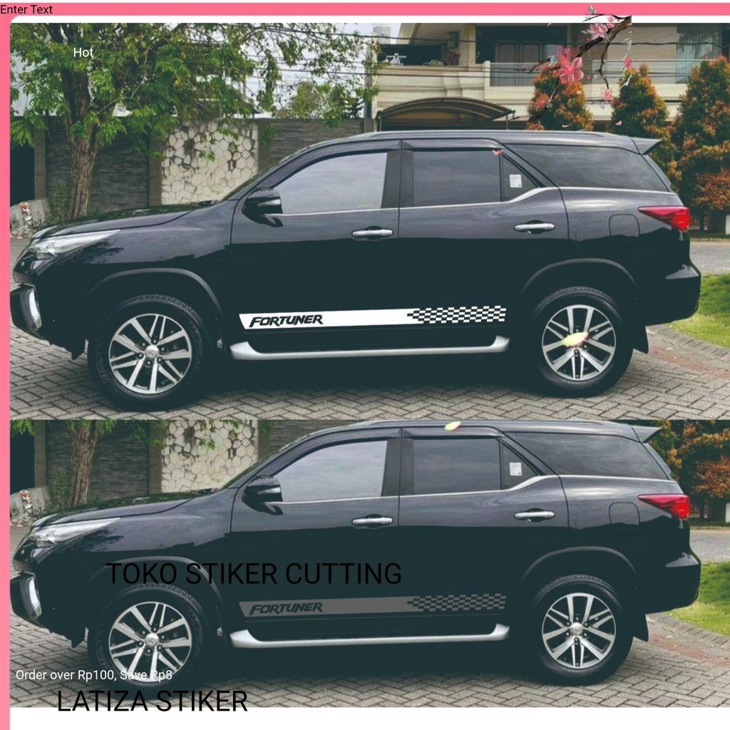 CUTING STIKER MOBIL STIKER LIS STRIPING MOBIL Stiker Cutting Mobil Fortuner Variasi lis Pajero sport