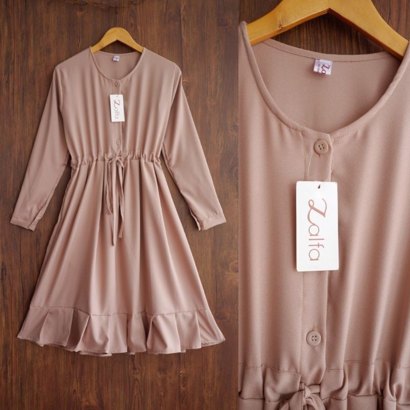 Baju Long Dress Tunik Wanita Muslim Remaja Terbaru 2021 Kekinian Polos Premium/ GAMIS MODEL BARU MUR