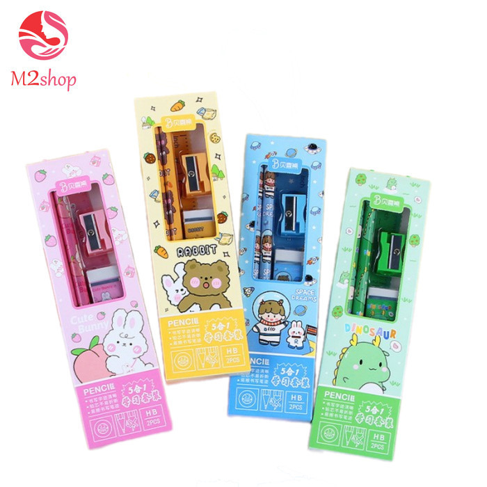 

Pensil Set 5in1 Mini Stationery Peralatan Menulis Anak Karakter Lucu
