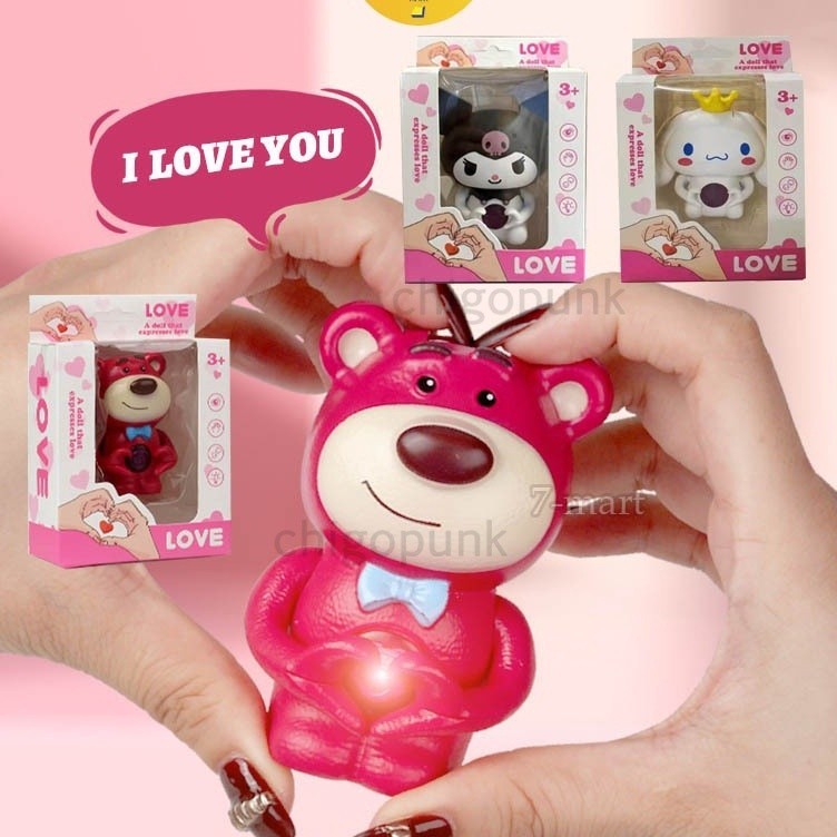 【Kado Unik】Ready Versisuara i love you Cinnamoroll Melody Lotso Kuromi Sanrio LED Night Light Gantun