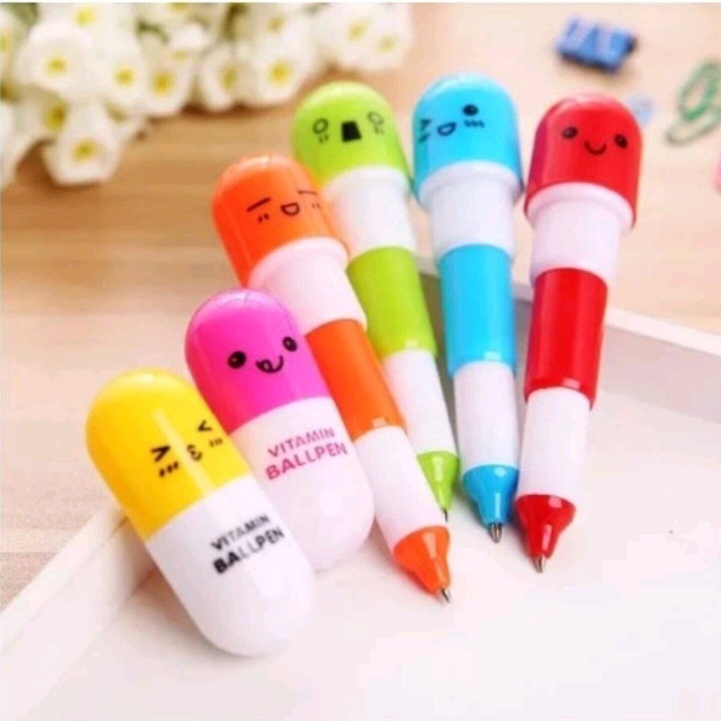 

[ COD ] Pulpen Karakter Bentuk Capsul / Bolpoin Karakter Lucu Termurah!!!