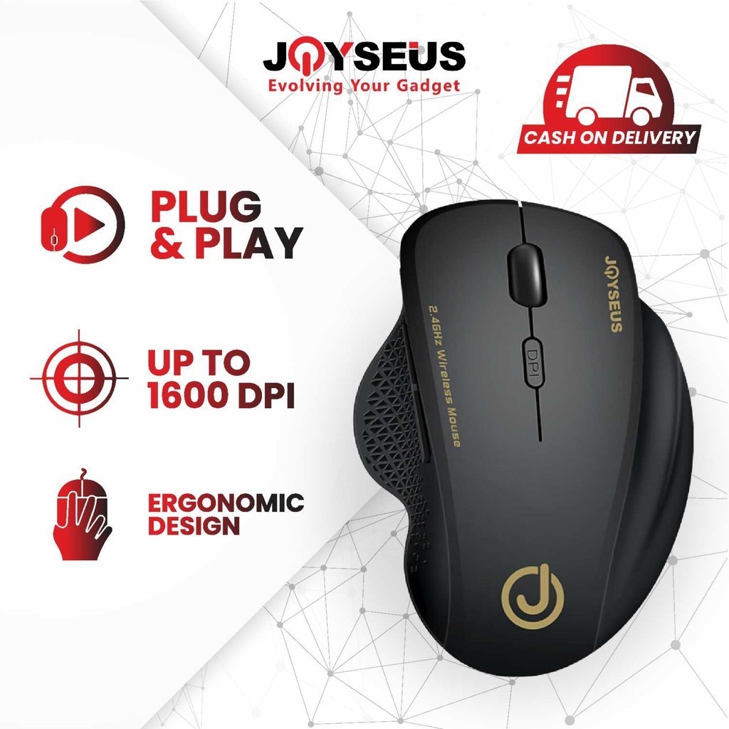 JOYSEUS Wireless Mouse 1600DPI USB Computer 2.4GHz Mouse - MS0002