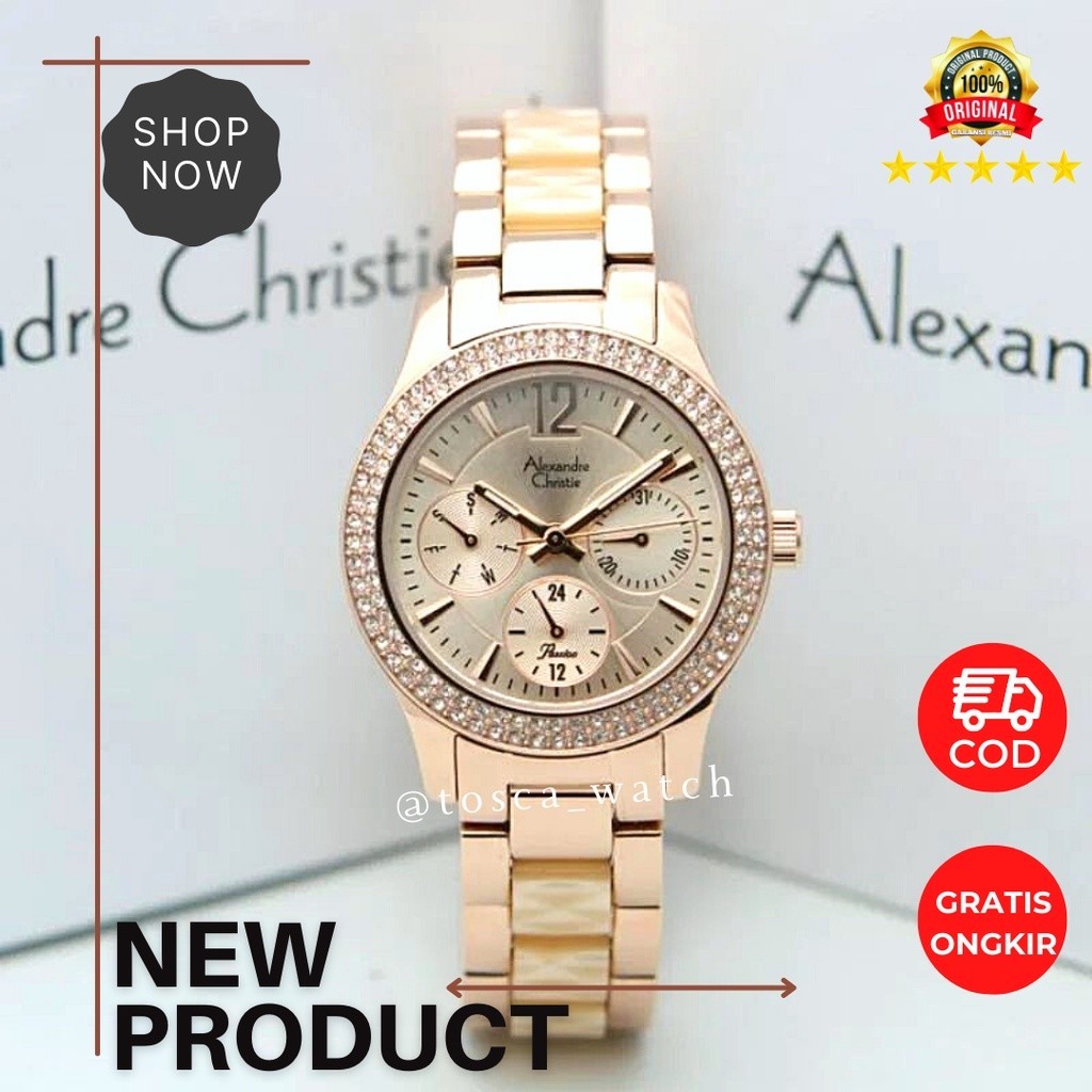 JAM TANGAN WANITA ALEXANDRE CHRISTIE AC 2463 ORIGINAL GARANSI RESMI