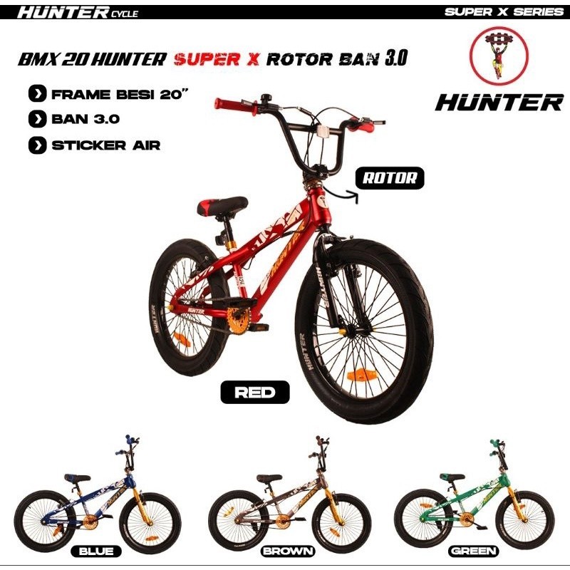SEPEDA BMX 20 INCH HUNTER SUPER X ROTOR BAN JUMBO 3.0 TERMURAH FREESTYLE