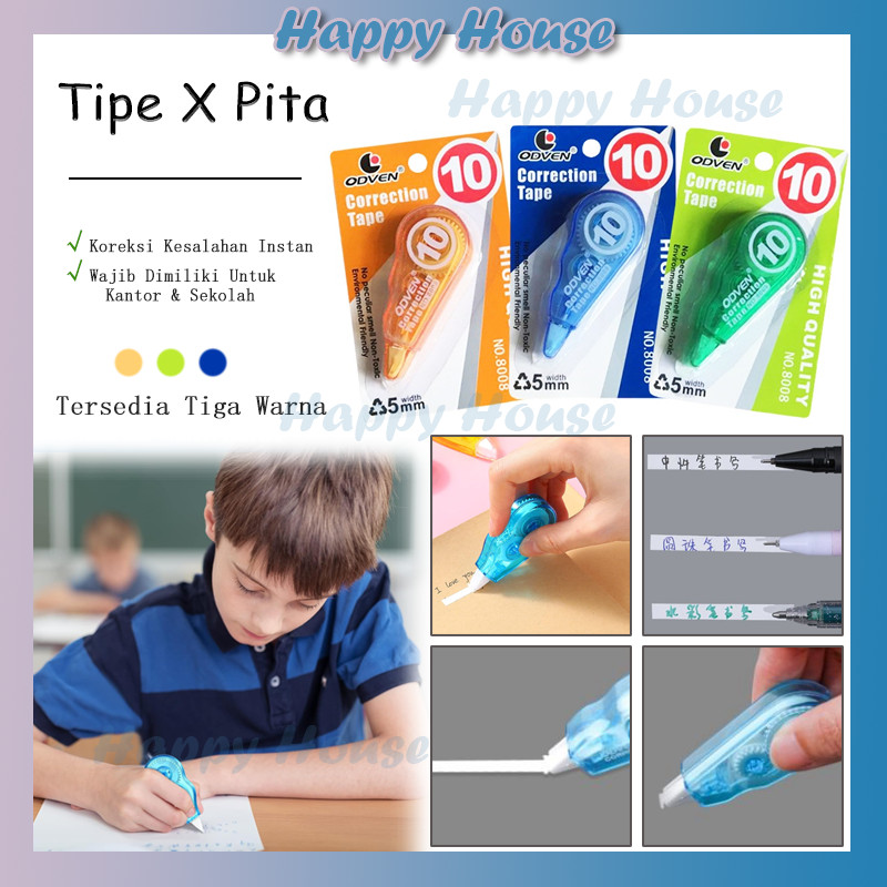 

Corection Tape / Pita X Koreksi Multifungsi / Tipe X Pita Roll Correction Tape Penghapus Pulpen