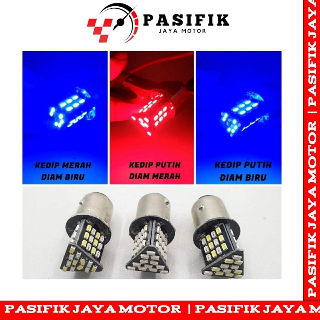 Lampu Rem 48 Mata  Lampu Kedip 2 Warna Bisa Semua Motor Seperti Beat/Vario/Nmax/Mio/Supra/Aerox/DLL