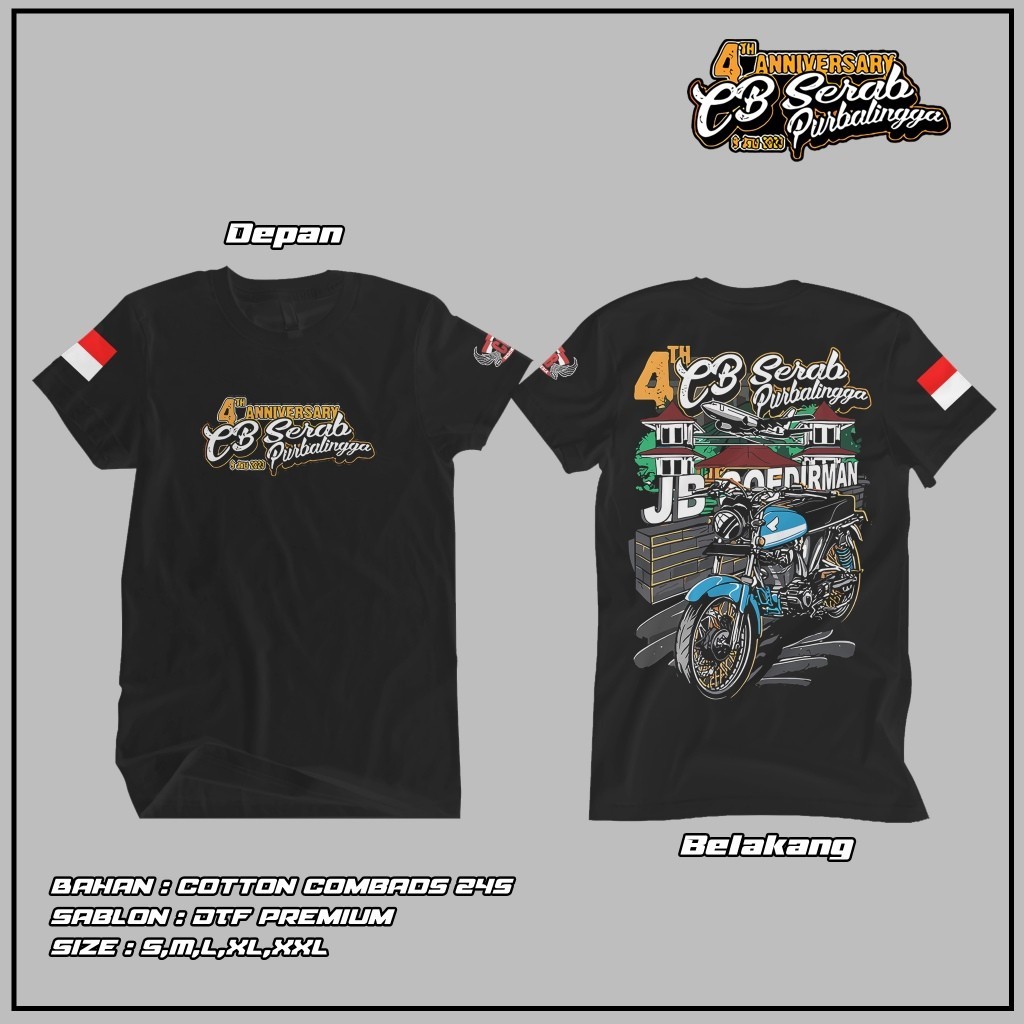 KAOS 4 TH CB SERAB PURBALINGGA - KAOS JAMDAJATENG TERBARU 2023 - KAOS CB - KAOS RACING HONDA - KAOS 