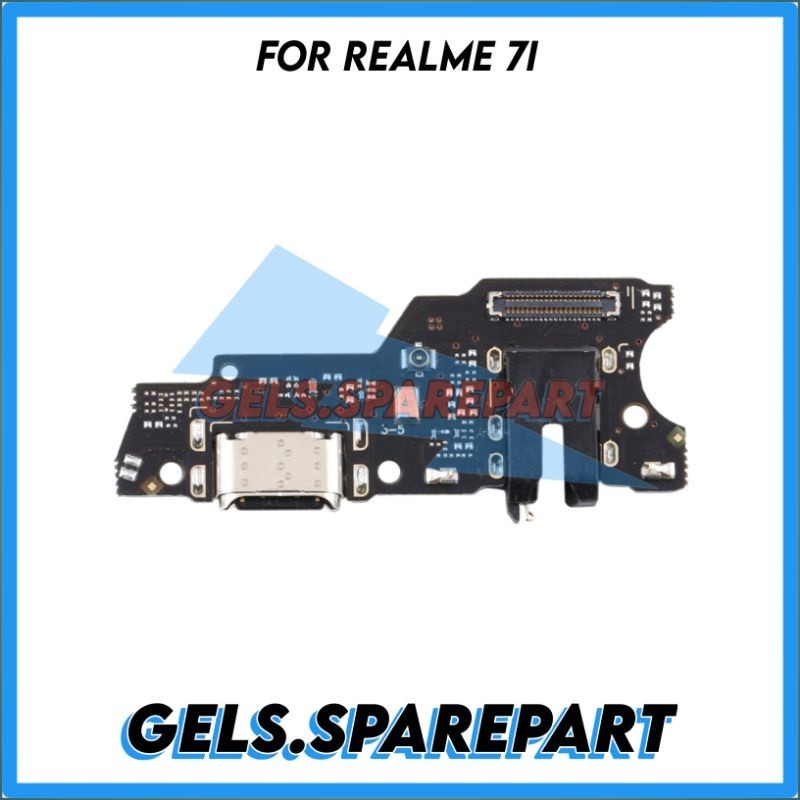 Flexible Board Connector Charger Papan Cas PCB Headset Hansfree Realme 7i + Mic Original