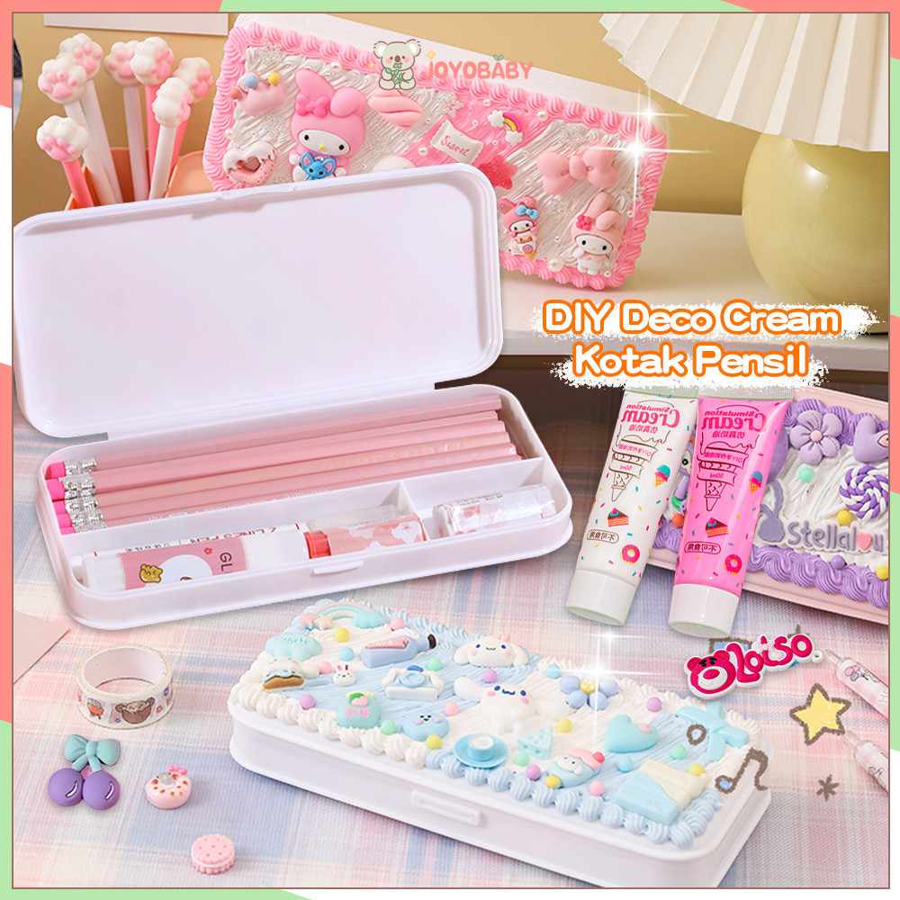 

JOYOBABY Kit Kotak Pensil DIY Tempat Pensil anak lucu lem krim DIY Kotak alat tulis Pencilcase