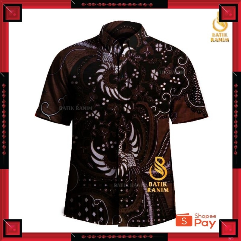 [PREMIUM ORIGINAL] Hem Baju Batik Pria Lengan Pendek Motif Lemah Teles